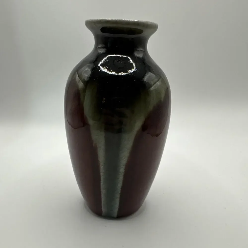Glazed pottery vase 5.5 inches‎ tall MCM